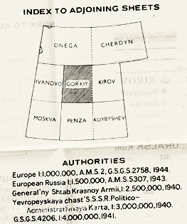 Gorkiy und Kirov.....beidseitig bedruckte silk-maps