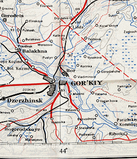 Gorky-Stadt......silk-maps, original aus den Fünfzigern...