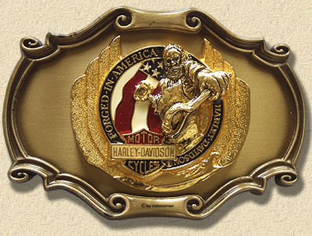 Gürtelschnalle "FORGED IN AMERICA" -original Raintree / Harley-Davidson Editon