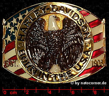Harley Davidson -Born in the USA- Gürtelschnalle von Raintree