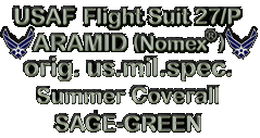 USAF FLIGHT SUIT ARAMID 